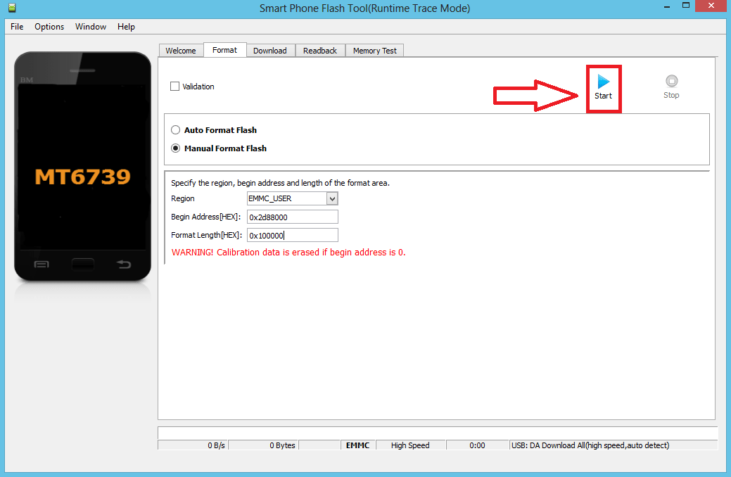 format address in sp flash tool