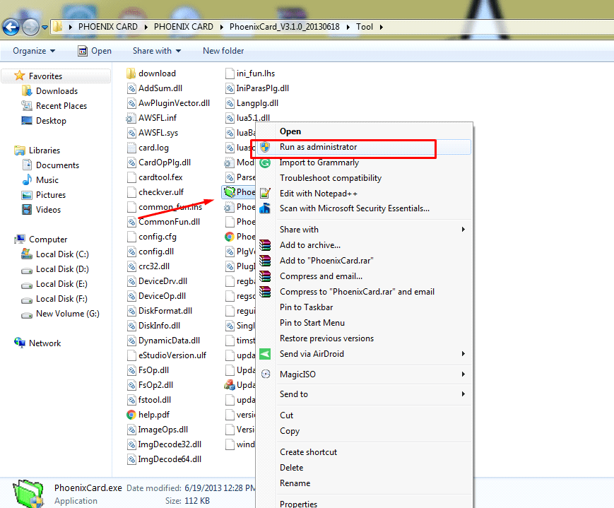 Flash Firmware Using PhoenixCard