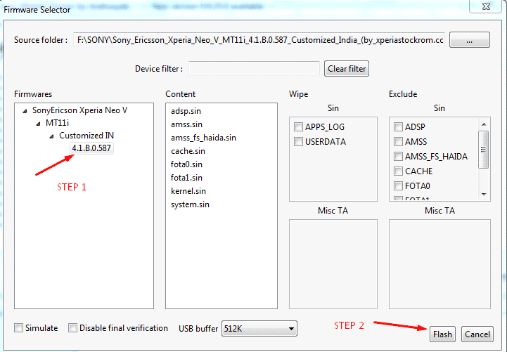 Flash Sony Firmware