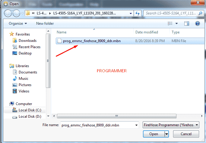 load firmware in Qfil flash tool