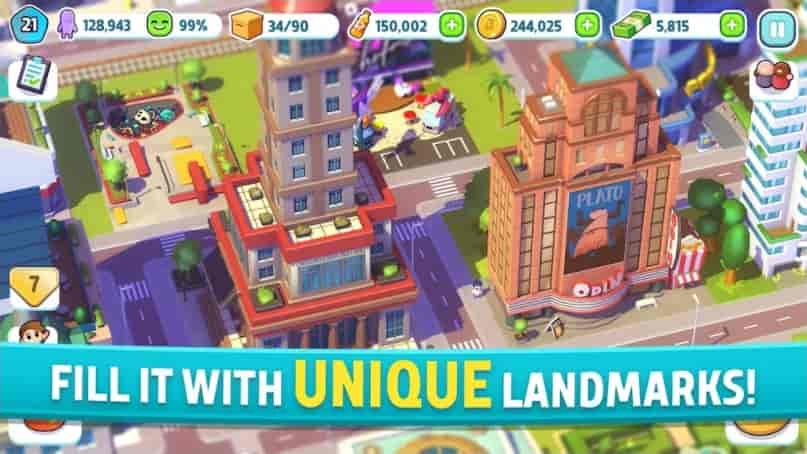 City Mania MOD Unlimited Gold