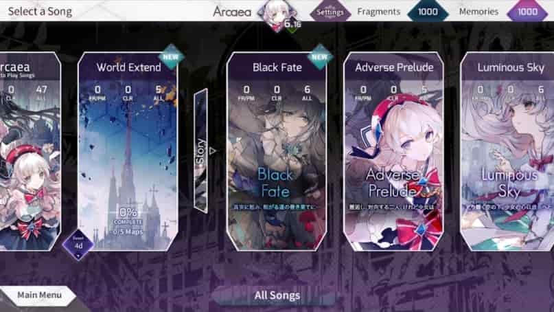 Arcaea All Unlocked