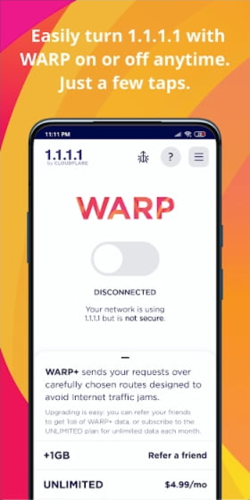 1.1.1.1 MOD APK Free WARP