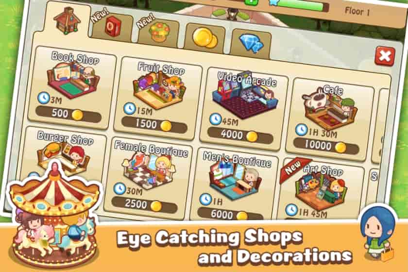 Happy Mall Story MOD APK Unlimited Coins And Gems